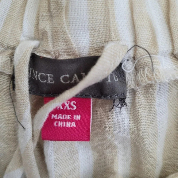 Vince Camuto Womens Linen Blend Blouse Top XXS Multi Striped Off-the-Shoulder - Picture 4 of 8